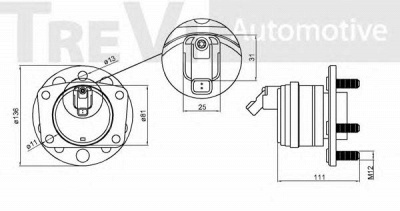 TREVI AUTOMOTIVE wb1667 -  Комплект подшипника ступицы колеса